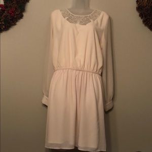 Pins & Needles| cream long sleeve dress